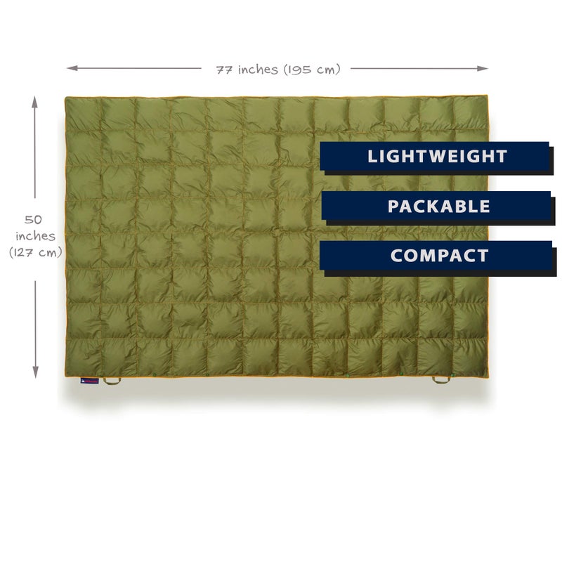 Get Out Gear Down Camping Blanket - Outdoor Lightweight Packable 650 Fill Power Down Blanket Compact Waterproof and Warm Backpacking Quilt for Camping Hiking Travel Hammock - Image 4